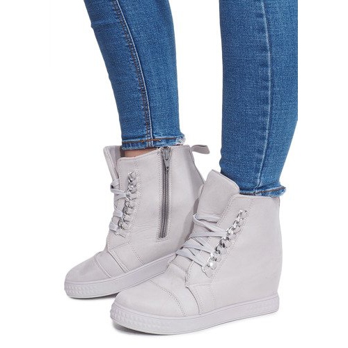 Tênis cunha cinza 1867 1