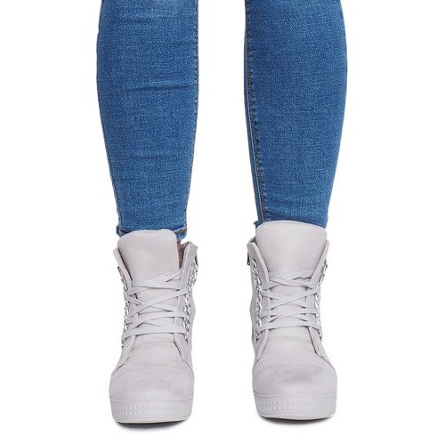 Tênis cunha cinza 1867 2