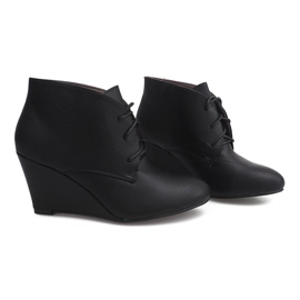 Botas de cunha em cunha 1177B pretas preto 2