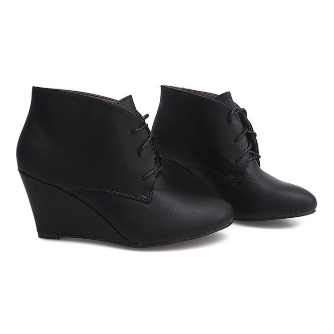 Botas de cunha em cunha 1177B pretas preto 2