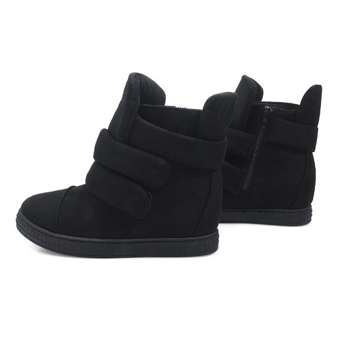 Tênis cunha com velcro 86-149 preto 1