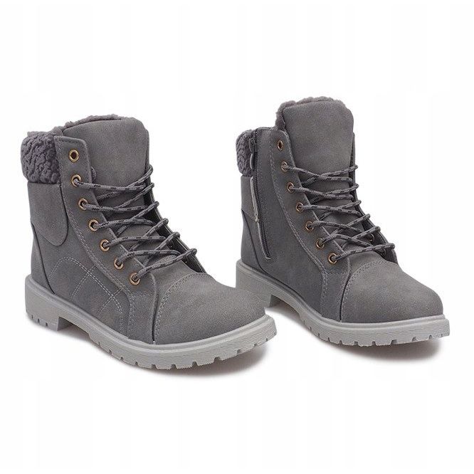 Warm Timberki Trappers DD498-4 Gray cinza 1