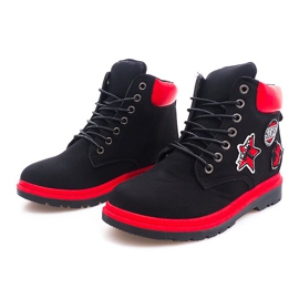 Botas de madeira isoladas SJ1679-1 pretas preto 1