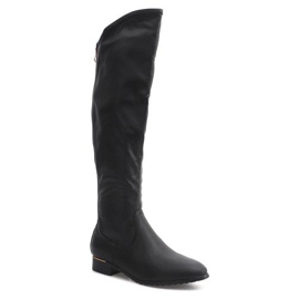 Botas altas esbeltas A7898-38 Pretas preto 1