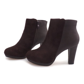 Botas quentes de salto 1163B-GA marrom castanho 1