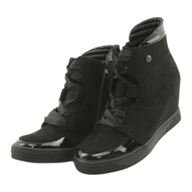 Sergio Leone Sapatilhas de botas com um laço com um zíper preto 3