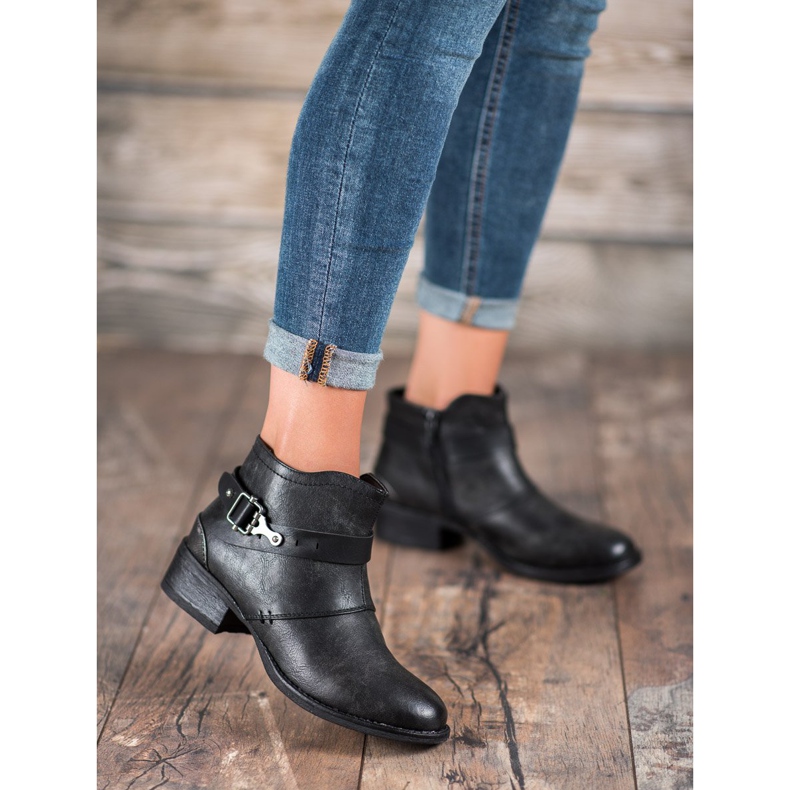 Groto Gogo Botas Com Fivela Decorativa preto 2