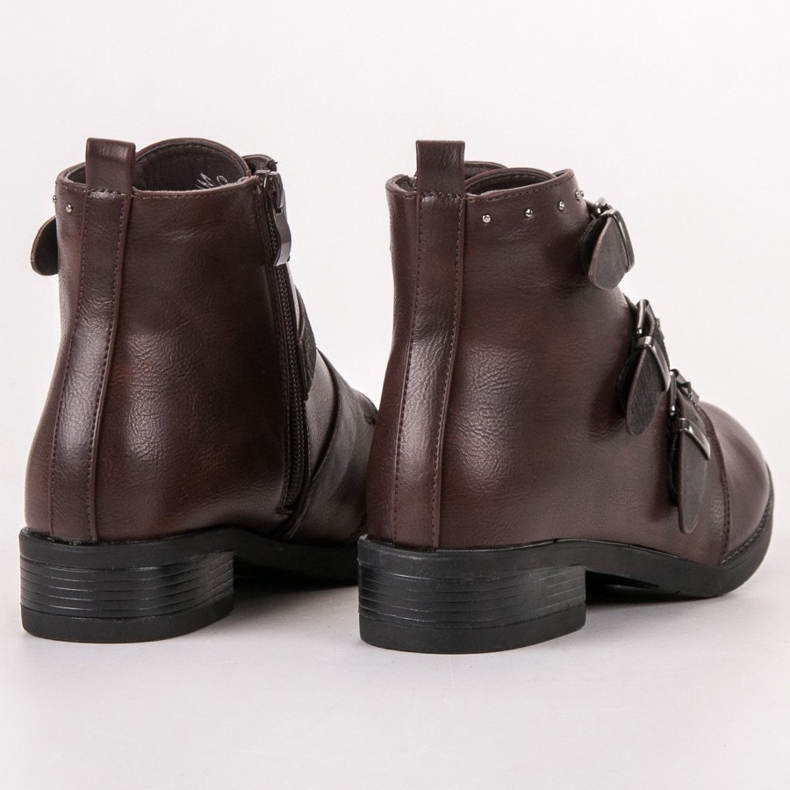 Small Swan Botas Com Listras Decorativas marrom 1