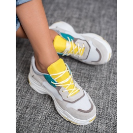 SHELOVET Calçados esportivos de amarrar cinza amarelo 1