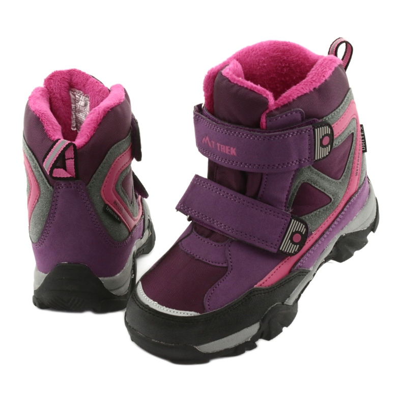 Botas de velcro MtTrek com membrana 18-501-011 tolet rosa cinza 3