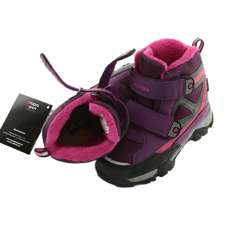Botas de velcro MtTrek com membrana 18-501-011 tolet rosa cinza 4
