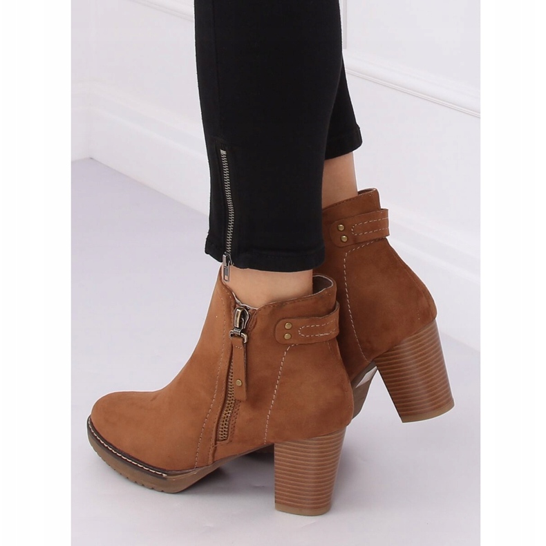 Botas de salto alto camurça bege 8B856 Khaki 2 Botas de salto alto camurça bege 8B856 Khaki 2