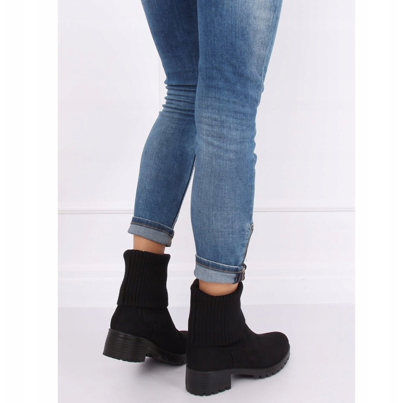 Botas femininas pretas com debrum ZX2804 Preto 1