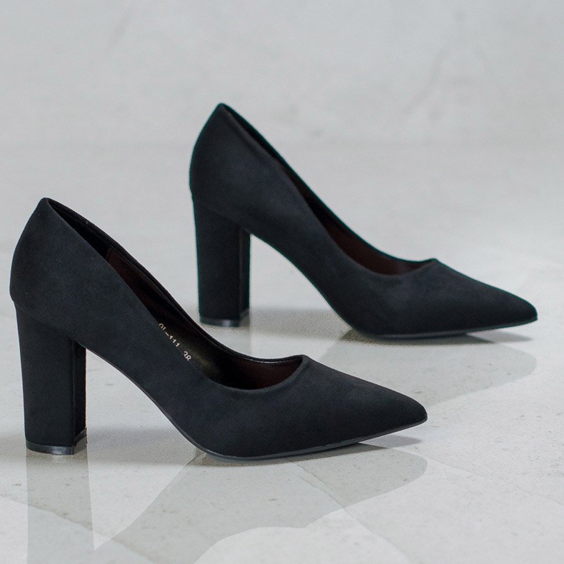 Laura Mode Bombas de camurça preta preto 2