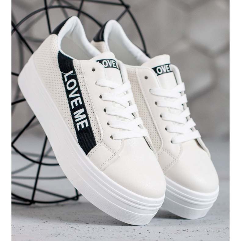 SHELOVET Sapatos Brancos na Plataforma 1