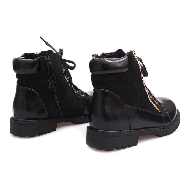 Botas Botas com cordões 1551 pretas preto 2