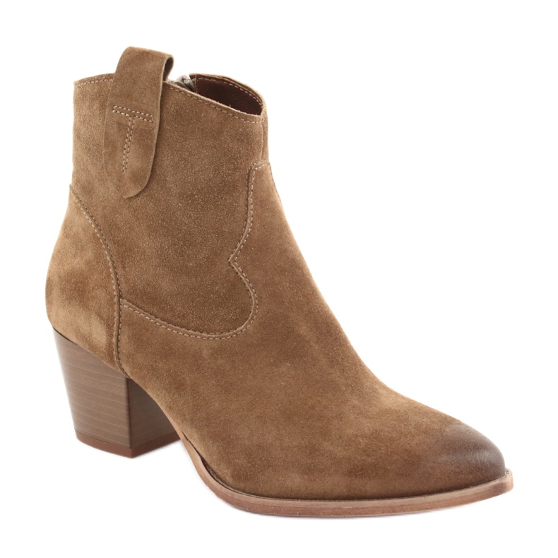 Botas de cowboy Anabelle 1466 camelo camurça marrom 1