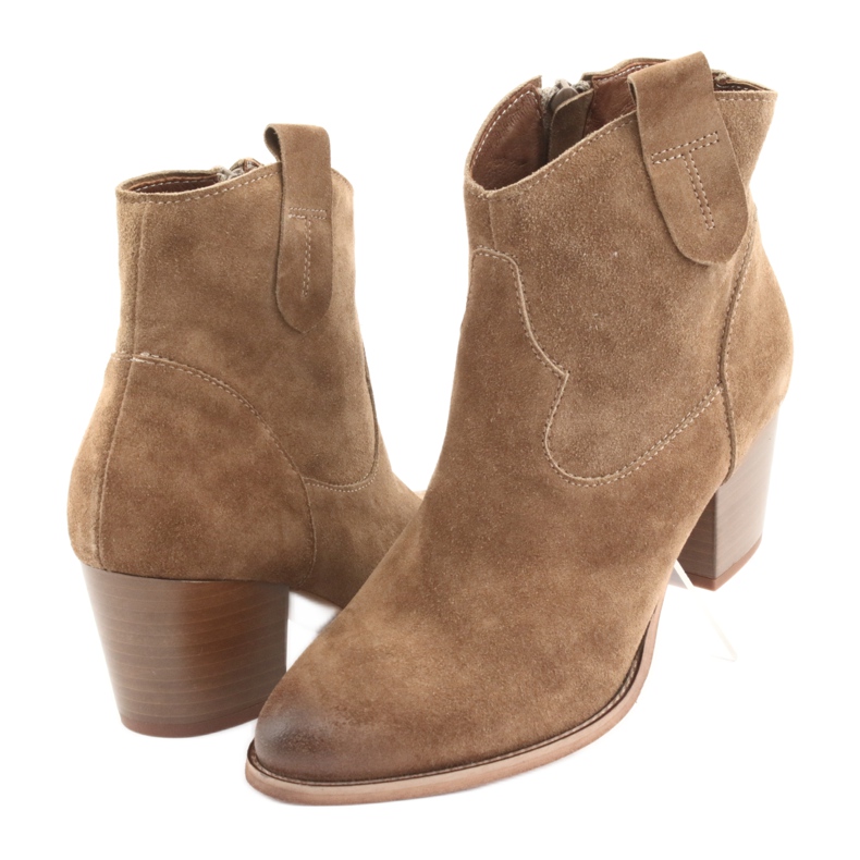 Botas de cowboy Anabelle 1466 camelo camurça marrom 3