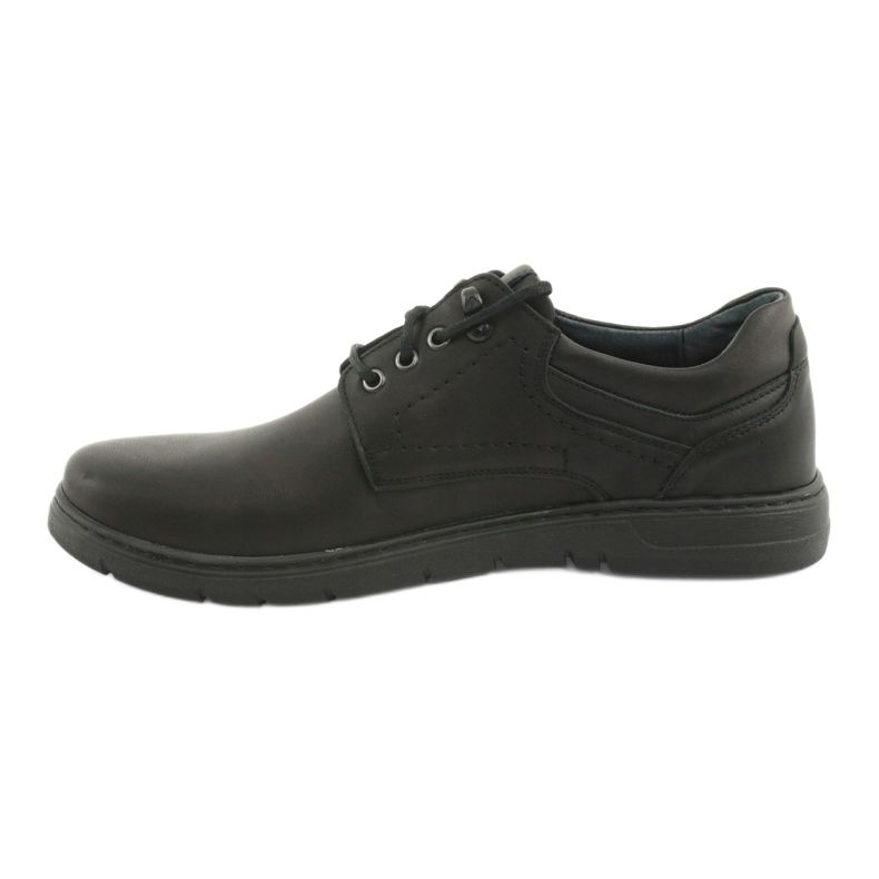 Sapatos masculinos Riko 902 com atacadores preto 2