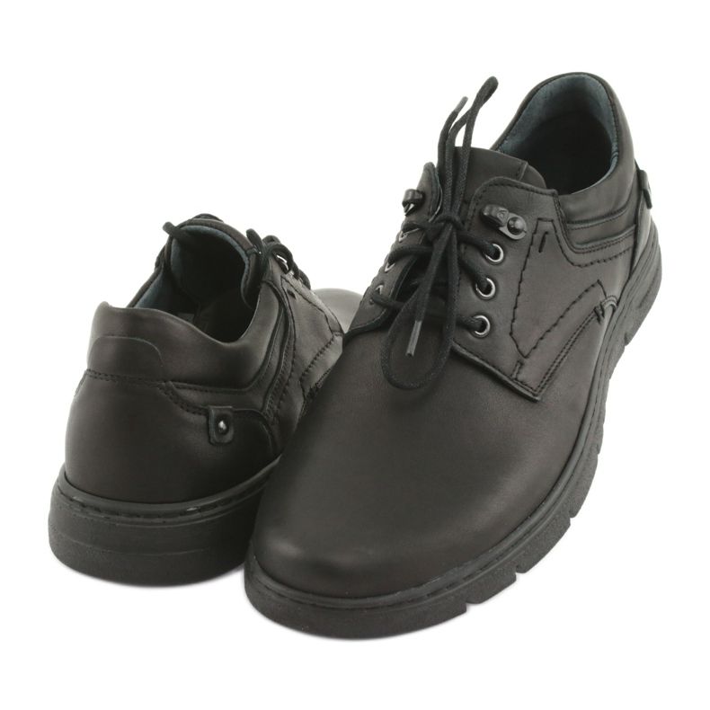 Sapatos masculinos Riko 902 com atacadores preto 3 Sapatos masculinos Riko 902 com atacadores preto 3