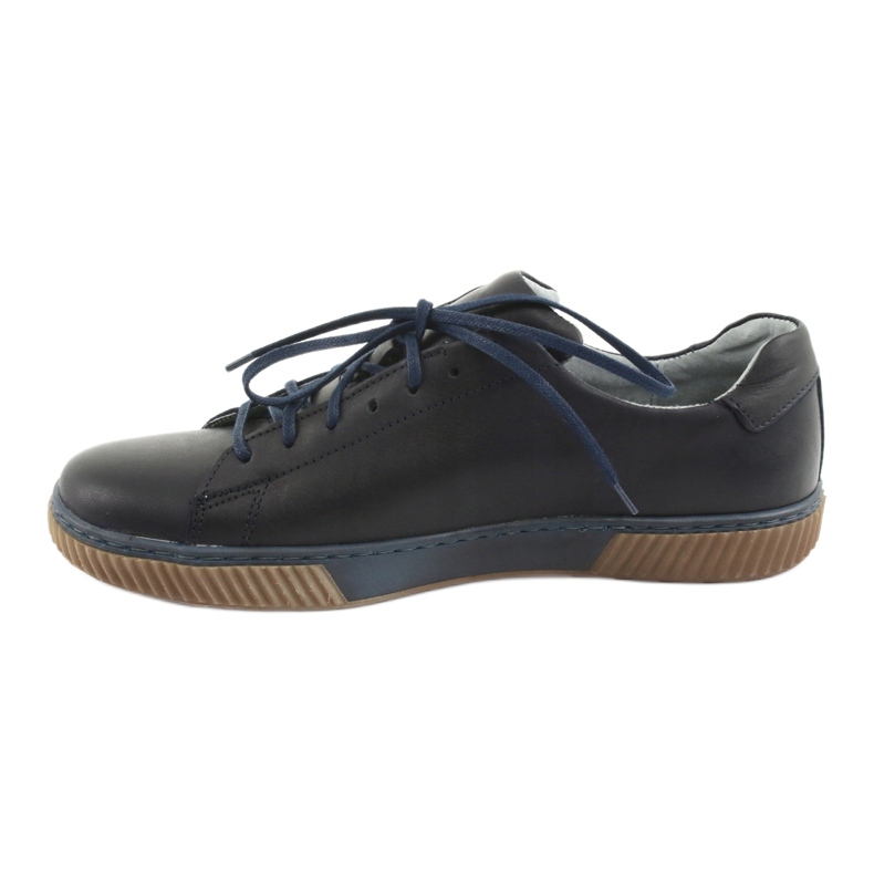 Riko Sapatos de couro masculino 893 azul marinho 2