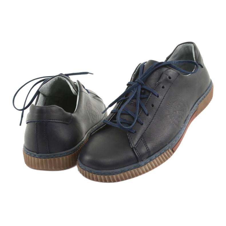 Riko Sapatos de couro masculino 893 azul marinho 3