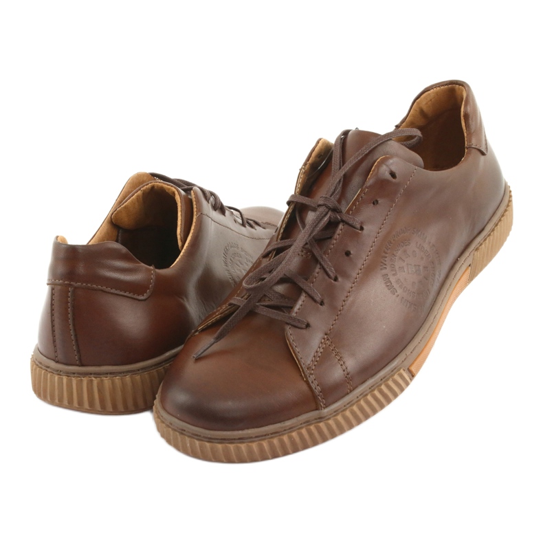 Riko Sports Leather Shoes 893 Brown marrom 3