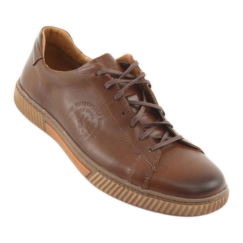 Riko Sports Leather Shoes 893 Brown marrom 1
