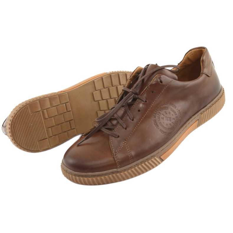 Riko Sports Leather Shoes 893 Brown marrom 4