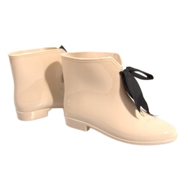 Botas Wellington com laço Y015 Bege 1 Botas Wellington com laço Y015 Bege 1