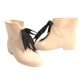 Botas Wellington com laço Y015 Bege 2 Botas Wellington com laço Y015 Bege 2