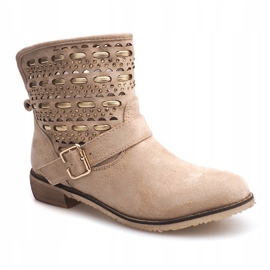 Botas elegantes, sapatos com fivela JN-109 Bege 1 Botas elegantes, sapatos com fivela JN-109 Bege 1