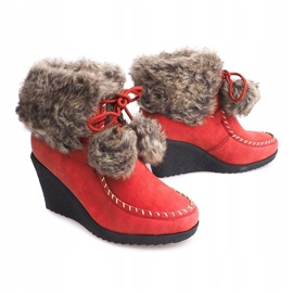 Botas quentes em cunha ZH227 vermelho 1