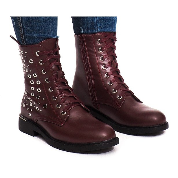 Botas Com Pele E4928 Vinho vermelho 2