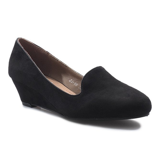 Bombas de cunha preta de Lordsy Malvine preto 2