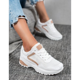 SHELOVET Calçado desportivo com brilho branco 2