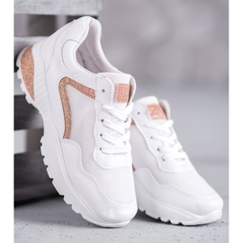 SHELOVET Calçado desportivo com brilho branco 1