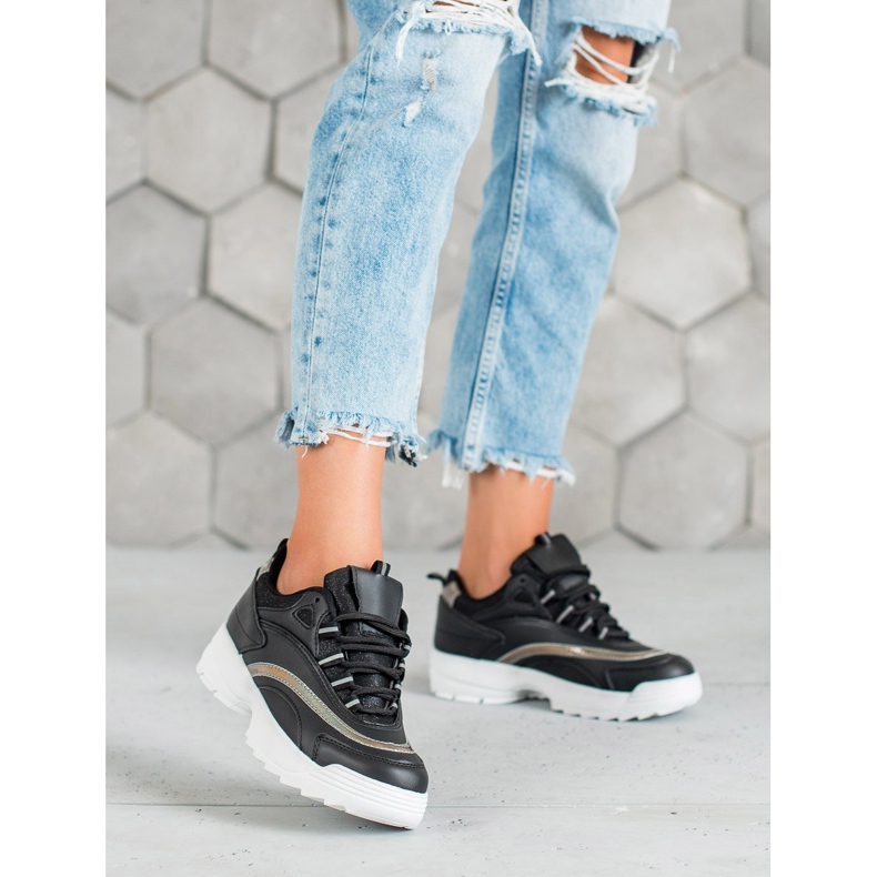 SHELOVET Tênis pretos elegantes 2