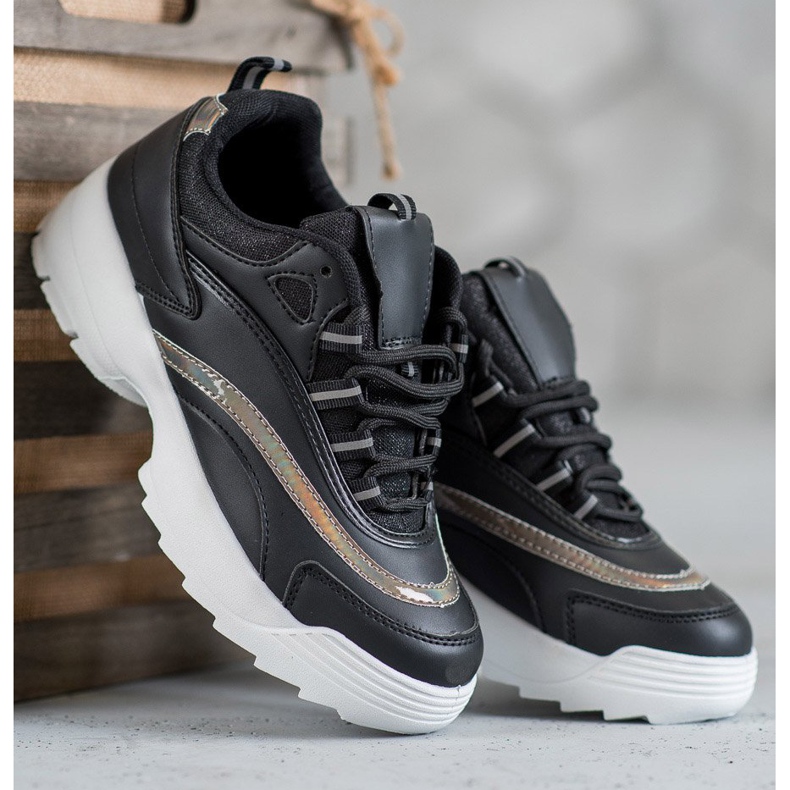 SHELOVET Tênis pretos elegantes 1