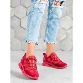 SHELOVET Calçados esportivos de camurça vermelho 2