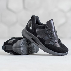 SHELOVET Calçados esportivos de camurça preto 2