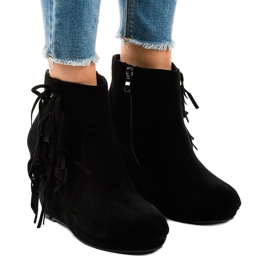 Botins de camurça preta boho LBS2586 preto 1 Botins de camurça preta boho LBS2586 preto 1