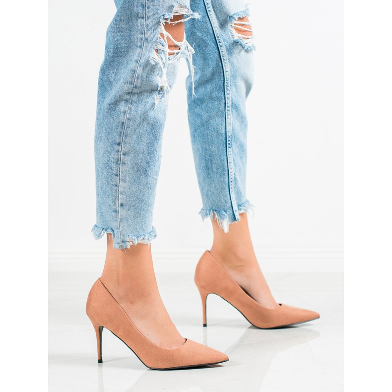 Diamantique Salto alto bege 1