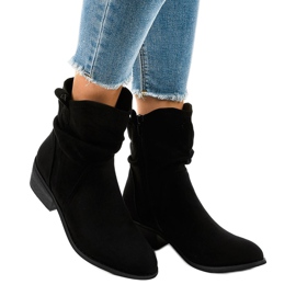 Botins de camurça preta com zíper 3893 preto 1