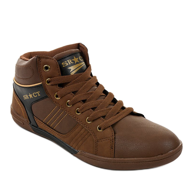 Tênis masculino marrom 15M749 castanho preto 1