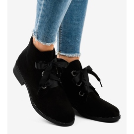 Botas de camurça preta com cordões K123 preto 2 Botas de camurça preta com cordões K123 preto 2