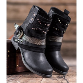 SHELOVET Botas com strass preto 1