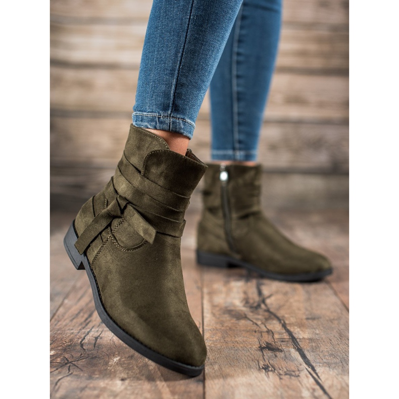 Seastar Botas de salto plano verde 2