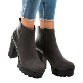 Botas femininas cinzentas no posto A371-2 cinza 1