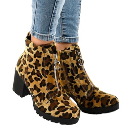 Botas leopardo para mulheres com zíper A273 multicolorido 1